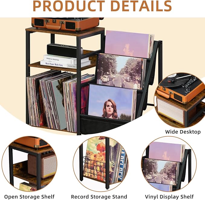 LELELINKY Record Player Stand - Image 5