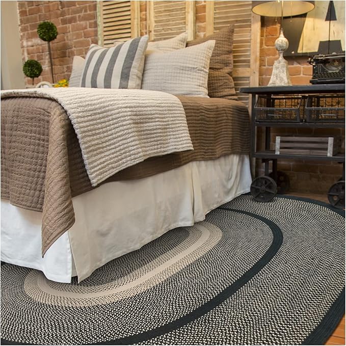Manchester Black Braided Oval Rug, 4x6' - Image 9
