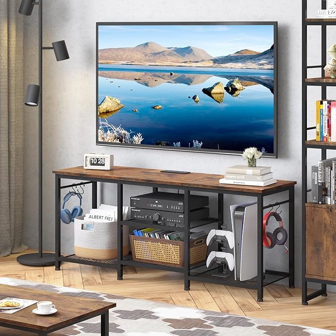YGEOMER Entertainment Center for 55 inch TVs, TV Stand - Image 6