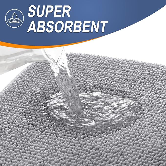 OLANLY Thick Memory Foam Bath Mat Rug 47x17, Extra Soft Absorbent Bathroom Rug - Image 3