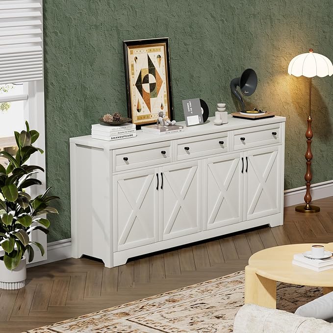 66'' Farmhouse Sideboard Buffet Cabinet - Image 7