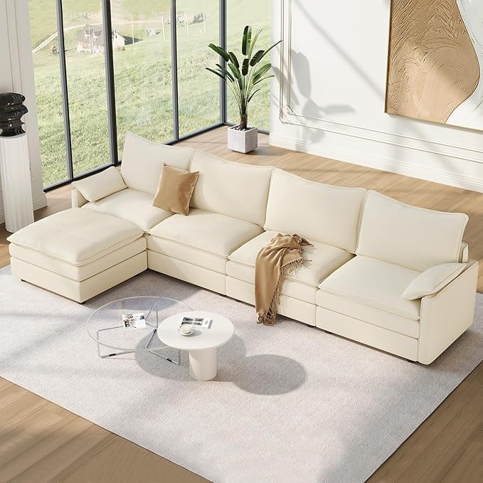 Vesgantti 142" Cloud Couch Sectional Modular Sofa, Comfy Sectional Couch by Vesgantti