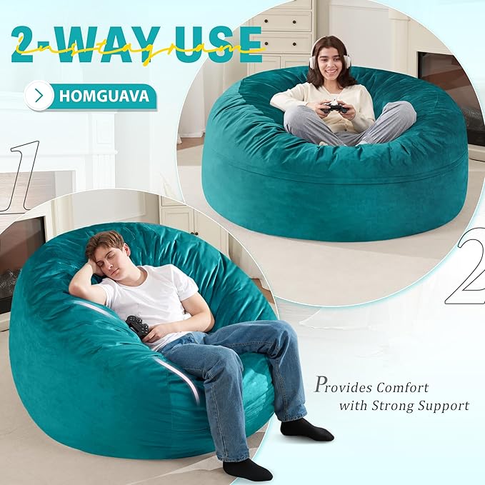 Homguava 5 FT Bean Bag Chair: 5' Bean Bags - Image 6