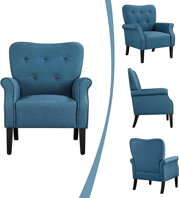 Yaheetech Modern Armchair, Mid Century Accent Chair - Image 4