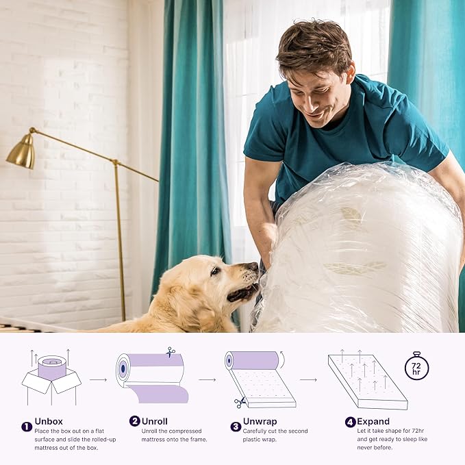 NapQueen Queen Size, 12 Inch Anula Green Tea Infused Memory Foam Mattress - Image 8