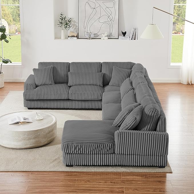 129" Oversized U Shaped Modular Sectional Sofa Couch - Image 5
