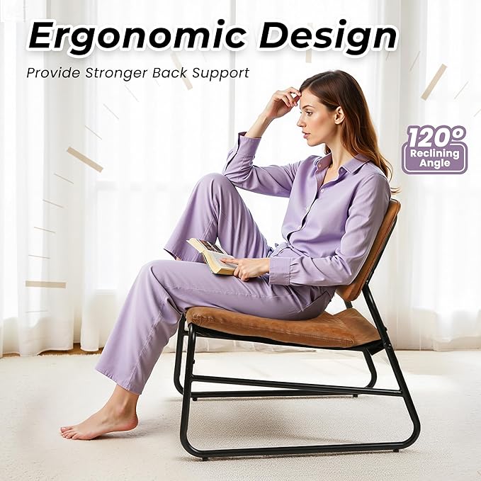 DAICO Modern Accent Chair Comfy Living Room Chair Armless Sling Accent Chairs - Image 4