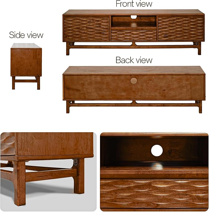Acacia Elara Wood TV Stand for TVs up to 75+ Inch Entertainment Center - Image 9