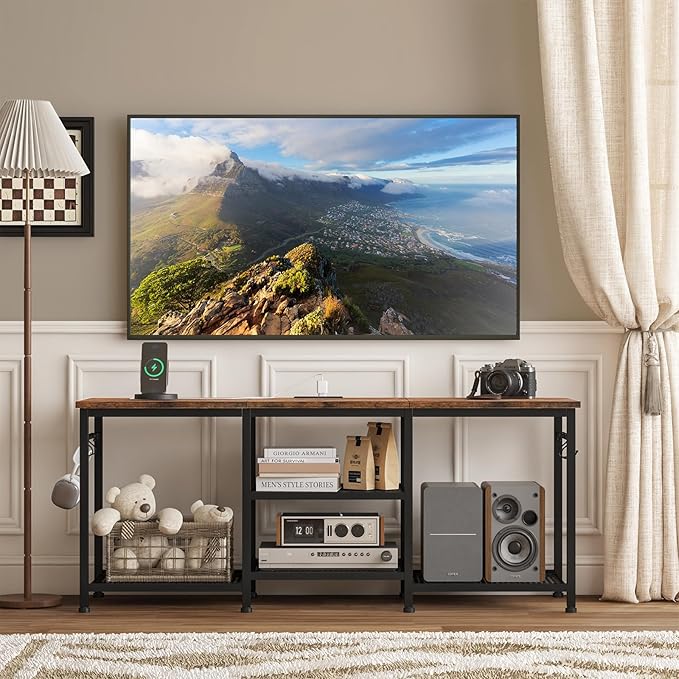 YGEOMER Entertainment Center for 55 inch TVs, TV Stand - Image 5