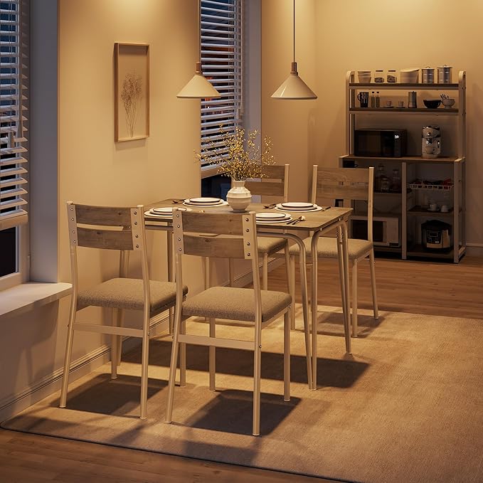 Dining Table for 4, Small Table and Chairs Set of 4, Square Dinette Set for 4 - Image 4