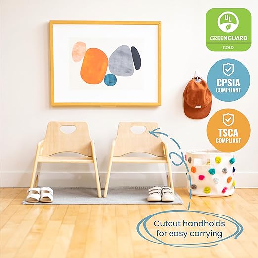ECR4Kids Stackable Wooden Toddler Chair, Kids Furniture - Image 5