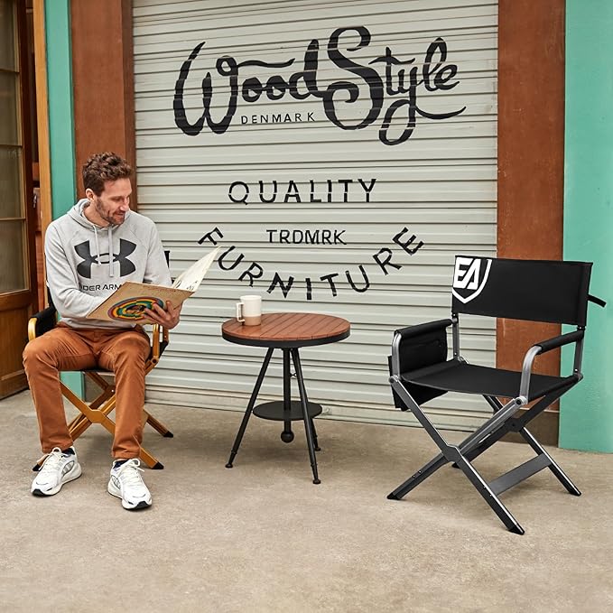 EVER ADVANCED Aluminum Lightweight Directors Chair Foldable, Folding Studio - Image 2