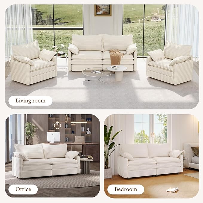 Vesgantti 74" Loveseat Sofa for Living Room, Comfy Cloud Couch Deep Seat - Image 7