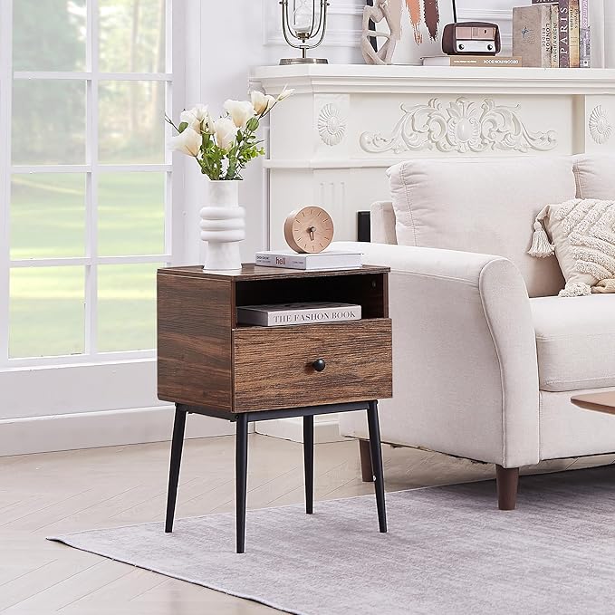 VECELO Modern Nightstands Set of 2, Square End Side Table - Image 6