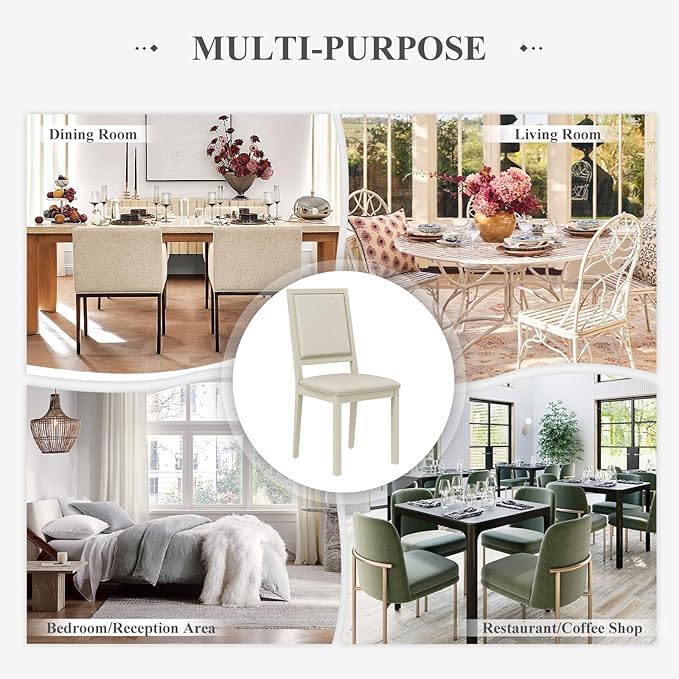 COLAMY Upholstered Dining Chairs Set of 4, Mid Century Modern Dining Room Chairs - Image 4
