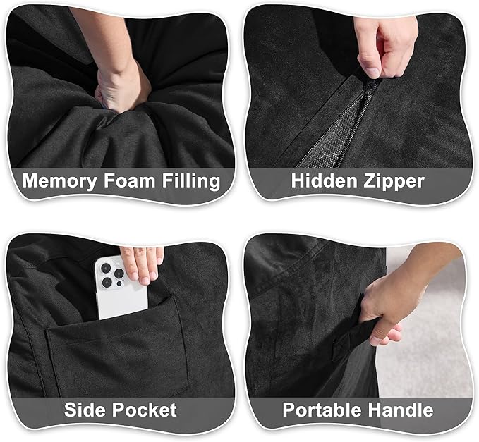 Hobestluk 3FT Bean Bag Chair Giant Bean Bag Chairs - Image 6