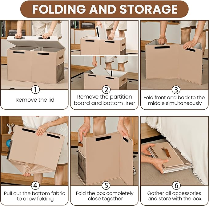 80L Large Toy Storage Box with Lid, Large Toy Box Chest - Image 8