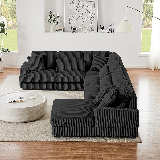129" Oversized U Shaped Modular Sectional Sofa Couch - Image 3