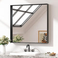 Keonjinn 30x30 Inch Black Bathroom Mirror, Modern Farmhouse Rectangular Wall by Keonjinn
