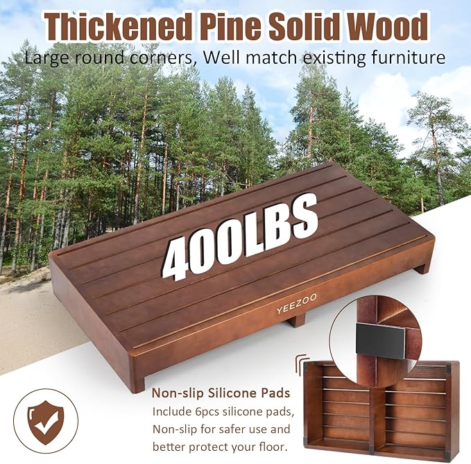 Wooden one Step Stool- Solid Pine Wood Step Riser - Image 3