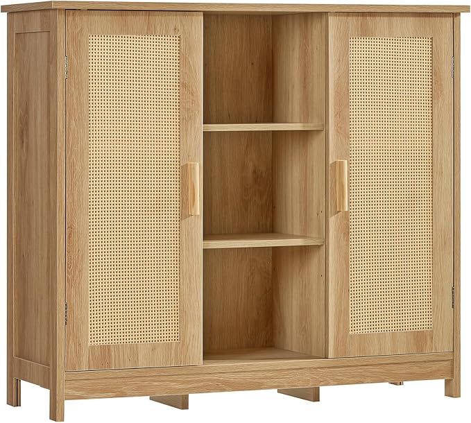 Iwell Rattan Storage Cabinet by IWELL