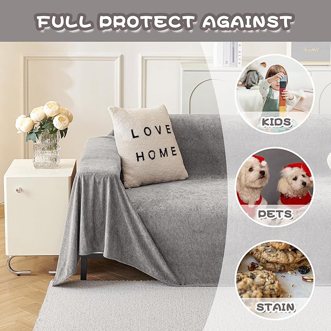 MYSKY HOME Sectional Couch, Covers Couch Cover 3 Cushion Sofa, Couch Covers - Image 3