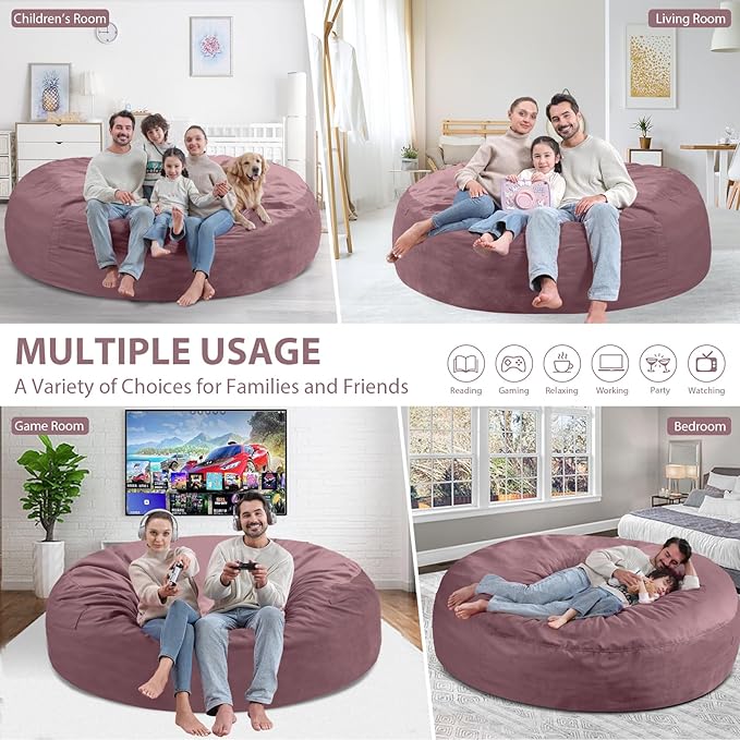 7FT Bean Bag Chair, Large Bean Bag Chairs - Image 5