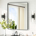 TETOTE Black Mirror 28 x 36 Matte Black Metal Framed Vanity Mirror, Tempered by TETOTE