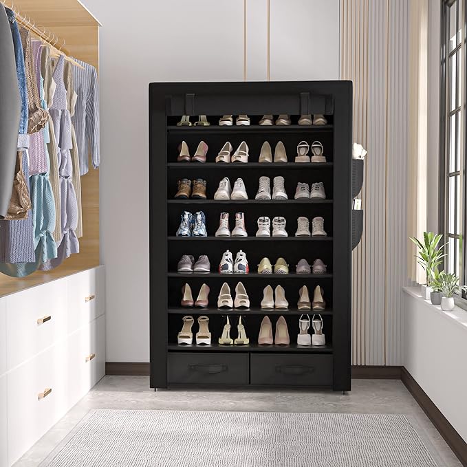 Tall Shoe Rack Dustproof Cabinet Large Capacity 8 Tier Shoe Organizer, 32-40 - Image 8