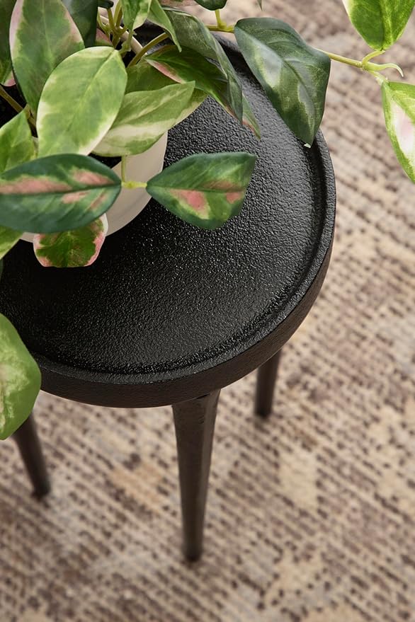 Kate and Laurel Rava Modern Metal Round Drink Table; 10 x 10 x 21; Black; Cast - Image 4