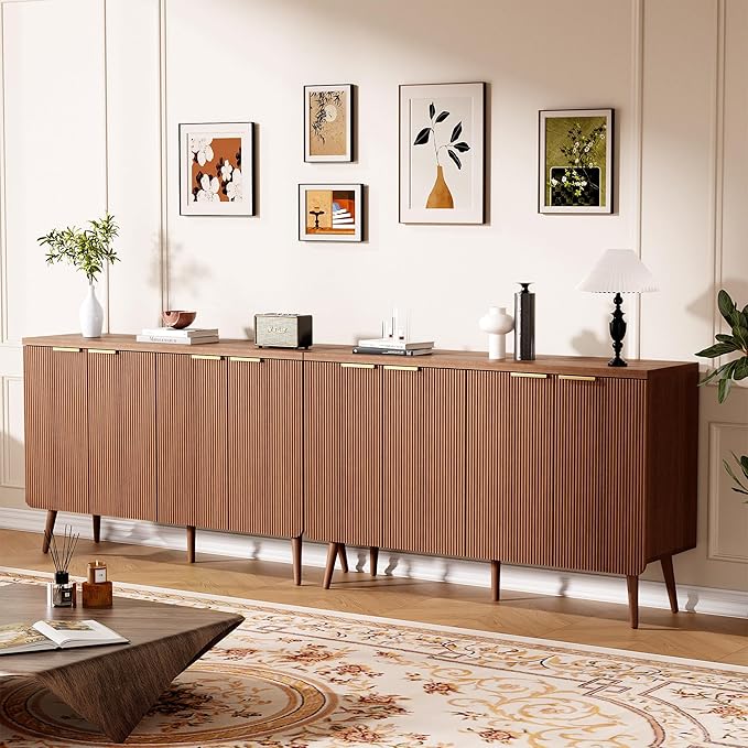 Sideboard Buffet Cabinet with Storage, 4 Doors Wood Entryway Cabinet, Modern - Image 8