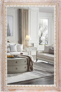 36x24 Inch Wooden Rectangle Bathroom Mirror by ReflintoWallDecor