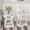 End Tables Living Room Set of 2, End White Table by FROMJBEST