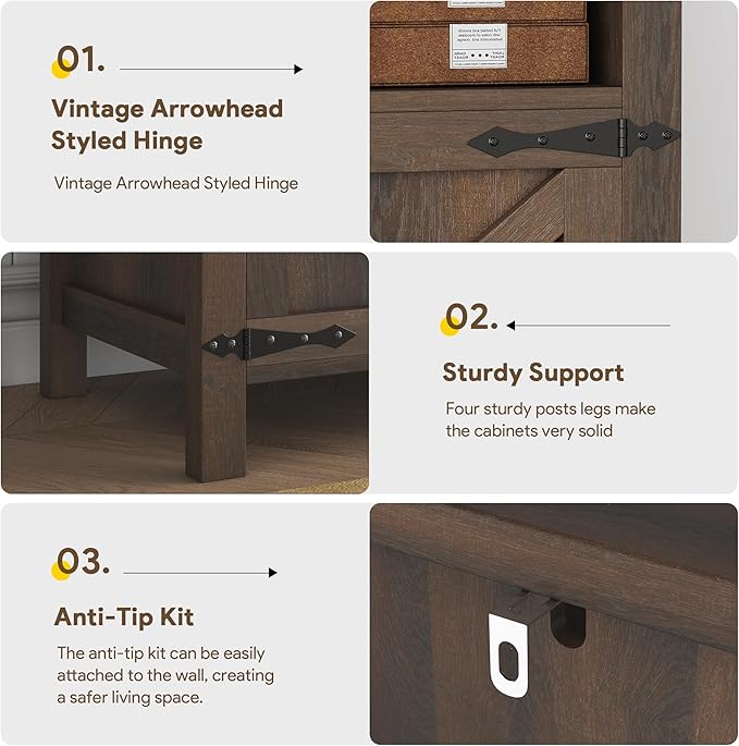 Buffet Sideboard with Storage Farmhouse with 4 Doors, Dining Room - Image 8