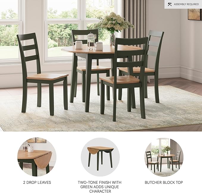 Signature Design by Ashley Gesthaven Modern Dining Drop Leaf Table - Image 4