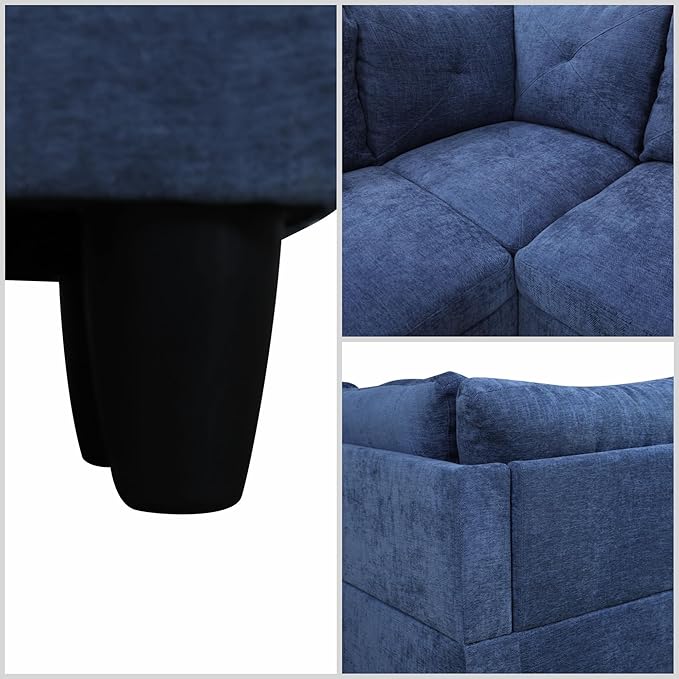 L Shaped Sectional Couches for Living Room, Modular 4 Seat Sofa - Image 5