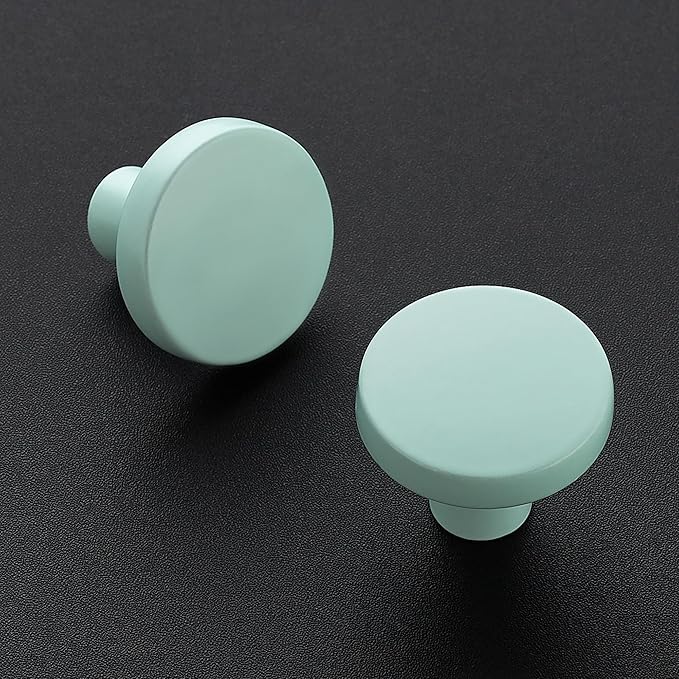 Ravinte 15 Pack Drawer Pulls 1-1/4 Inch Green Kitchen Cabinet Knobs Solid Round - Image 2