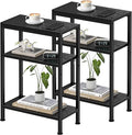 Narrow Side Table for Small Space Set of 2, 3-Tier Small End Table by HOME
