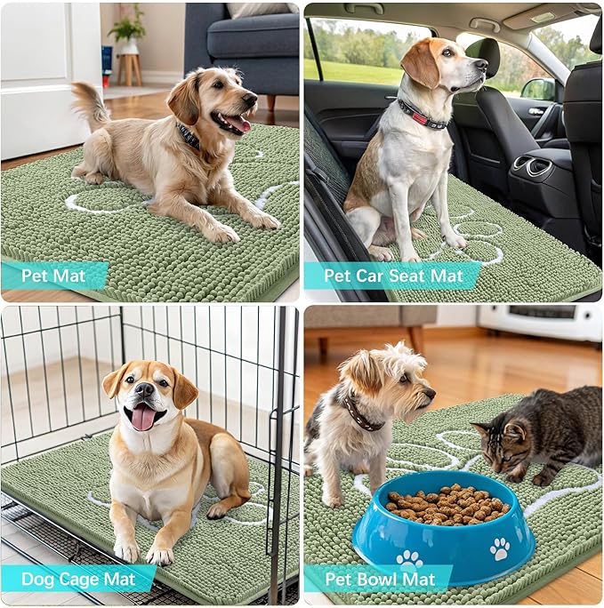 OLANLY Door Mat for Muddy Dog Paws 47x24, Ultra Absorbent Chenille Mud Doormat - Image 7