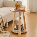 Round Solid Wood Side Table by Unknown