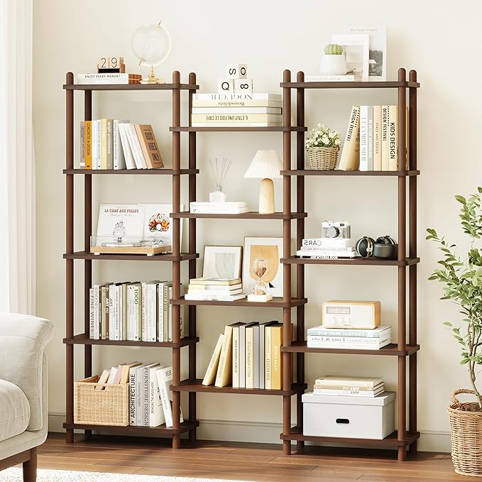 IOTXY Wooden Triple Wide Bookshelf - Image 2