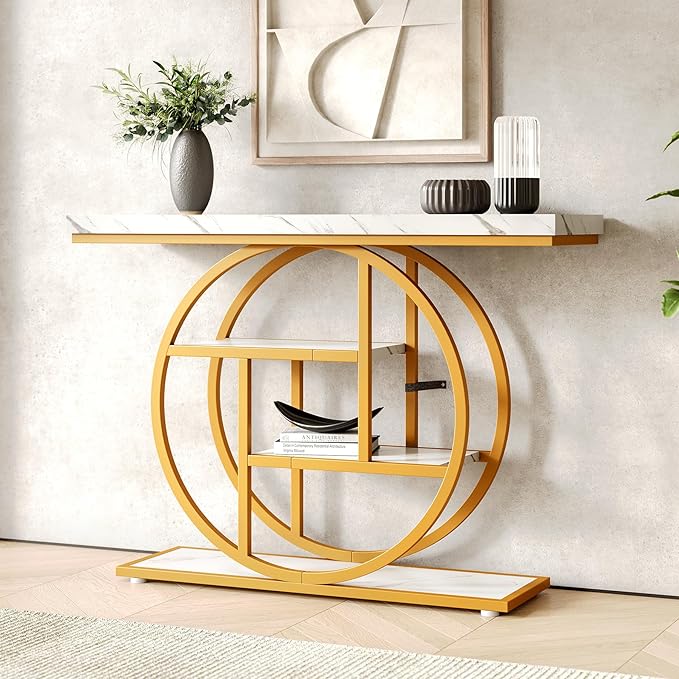 LITTLE TREE Console Table, 4-Tier Entryway Table Behind Couch Table, 41.3-Inch by LITTLETREE