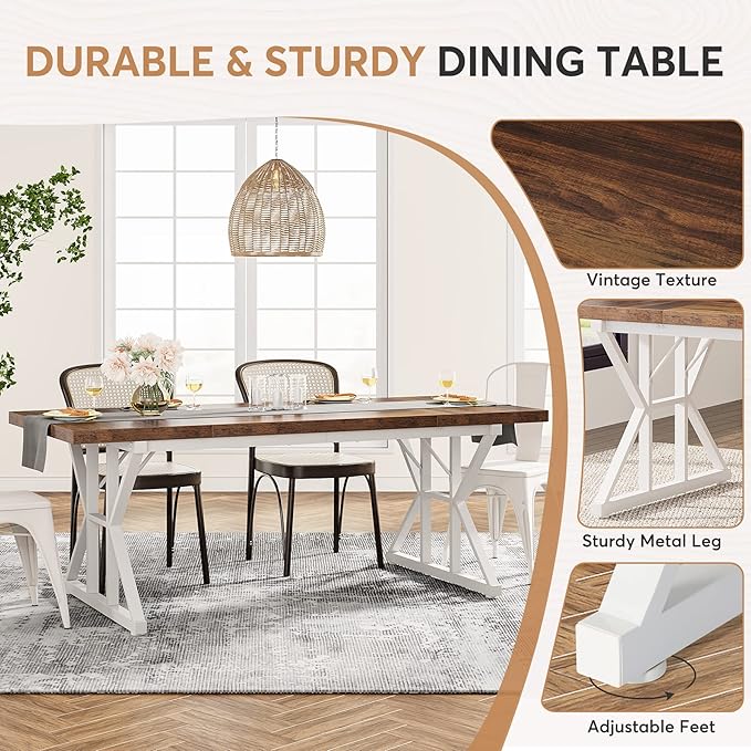 Tribesigns Farmhouse Dining Table - Image 7
