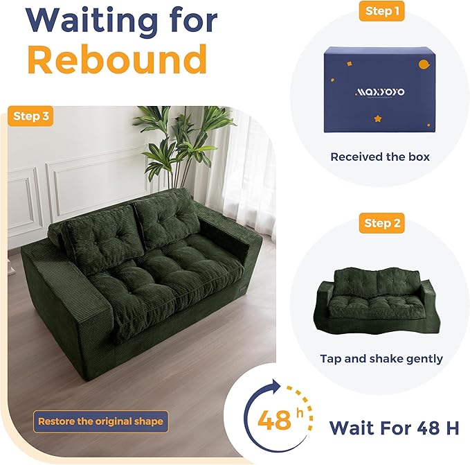 MAXYOYO Bean Bag Chair for Adults, Upholstered Floor Sofa - Image 6