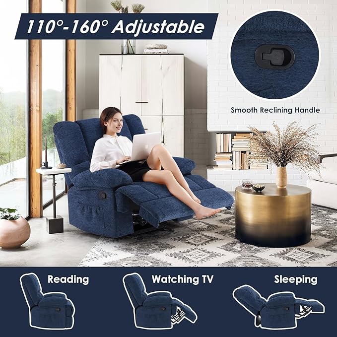 Oversized Rocker Recliner Chair, Wide Rocker Chair - Image 4