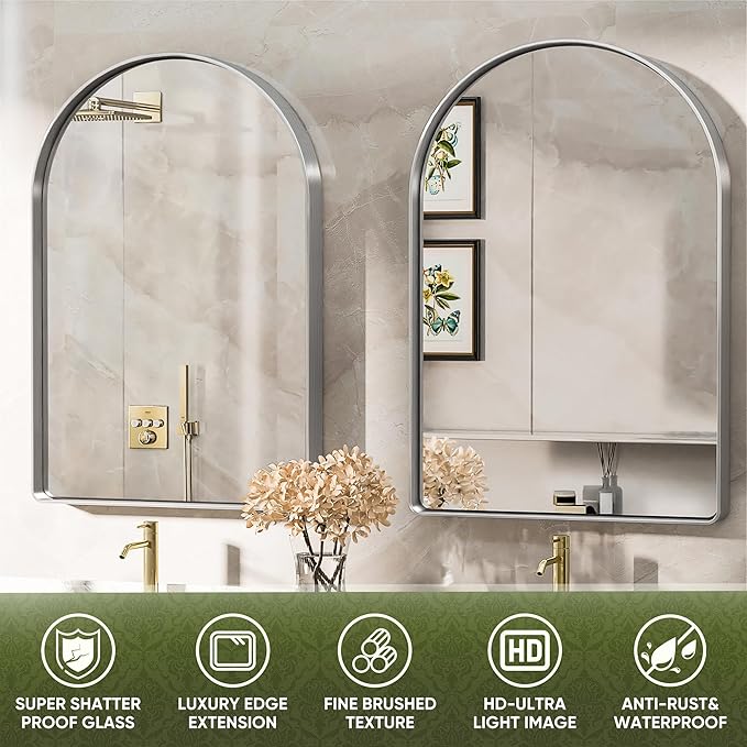 Suidia 22" x 30" Bathroom Mirror, Bathroom Vanity Mirror Metal Framed, - Image 5