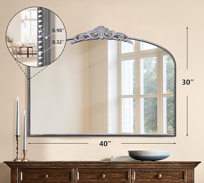 Micasso Antique Silver Wall Mirror, Living Room - Image 4