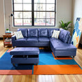 Couches for Living Room PU Leather L Shaped Couch Comfy 3 Pieces Sectional Sofa by LynginsCreativeLife