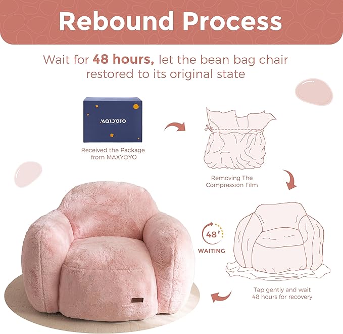 MAXYOYO Bean Bag Chair, Comfy Pebble Shaped Single Bean Bag Sofa - Image 7