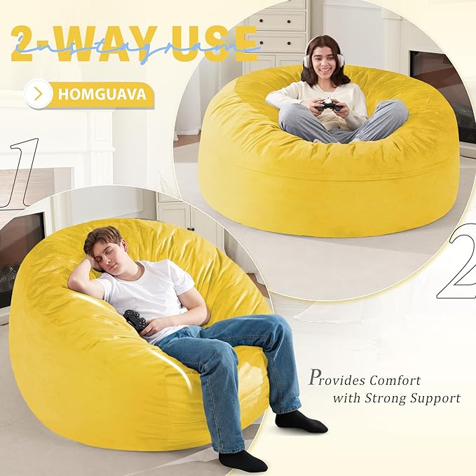 Homguava 5 FT Bean Bag Chair: 5' Bean Bags - Image 6